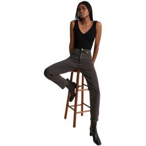 Madewell Black lunar wash the Perfect Vintage Crop Jeans size 27